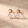 עגילים אלבה רוז – כסף 925 וזרקון