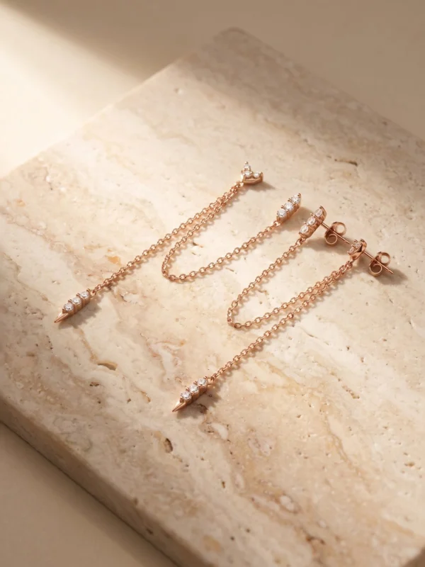 עגילים דיאמאנטה רוז – כסף 925 וזרקון