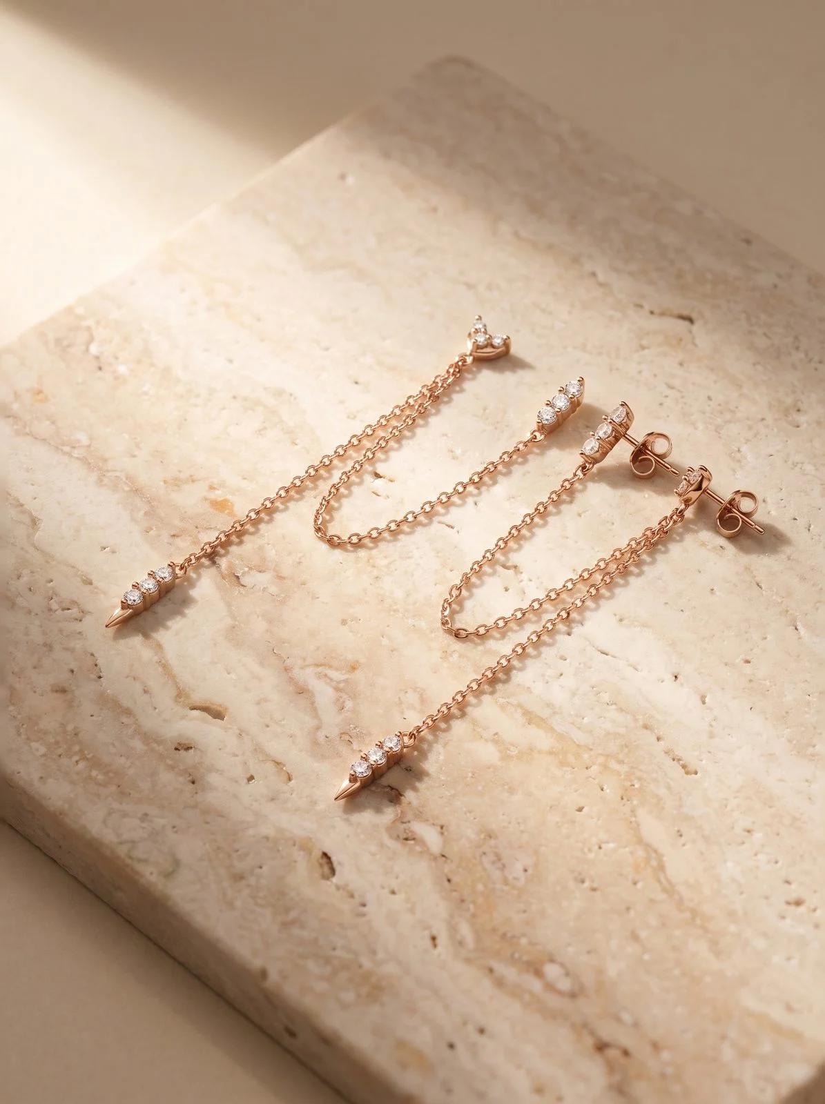 עגילים דיאמאנטה רוז – כסף 925 וזרקון