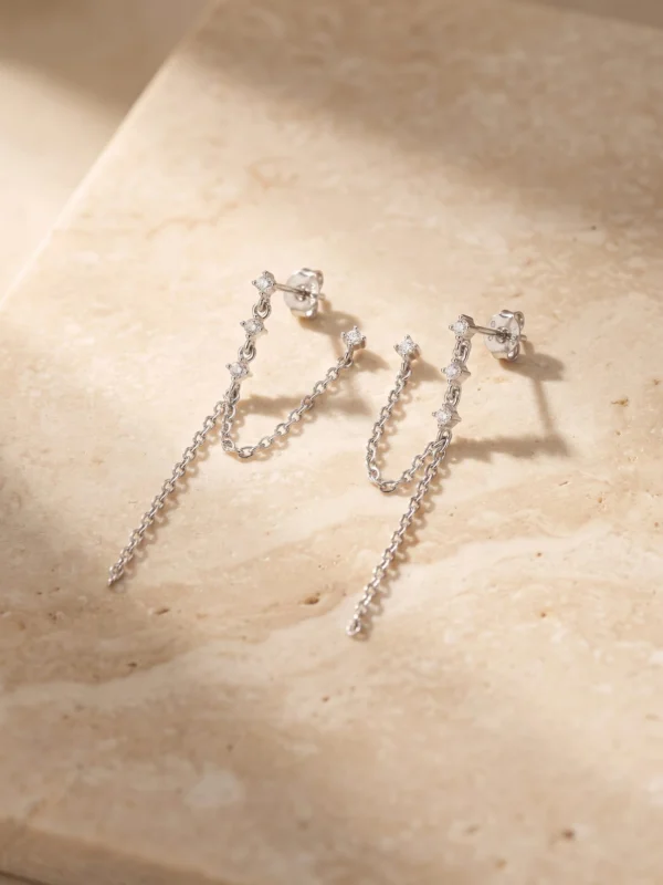 עגילים אדרה – כסף 925 וזרקון