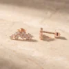 עגילים אורנלה רוז – כסף 925 וזרקון