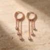 עגילי חישוק ראפאלו רוז – כסף 925 וזרקון
