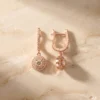 עגילים רקאנאטי רוז – כסף 925 וזרקון