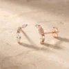 עגילים סאני רוז – כסף 925 וזרקון