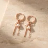 עגילים טורטולי רוז – כסף 925 וזרקון